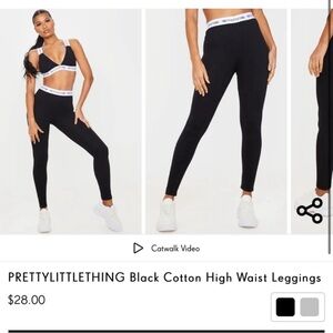 PrettyLittleThing Black High Waist Leggings